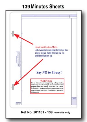 139 Kalamazoo Minute Sheet Ref 201101