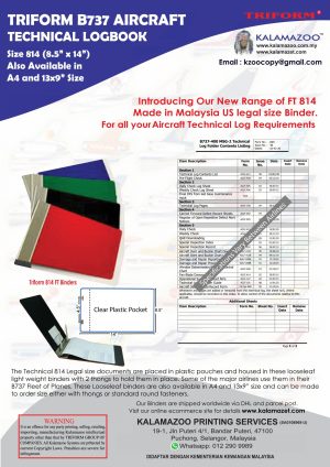 B737 Technical Aircraft Logbook Binder