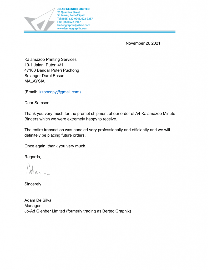 Our Customers Kalamazoo Binders Malaysia eStore